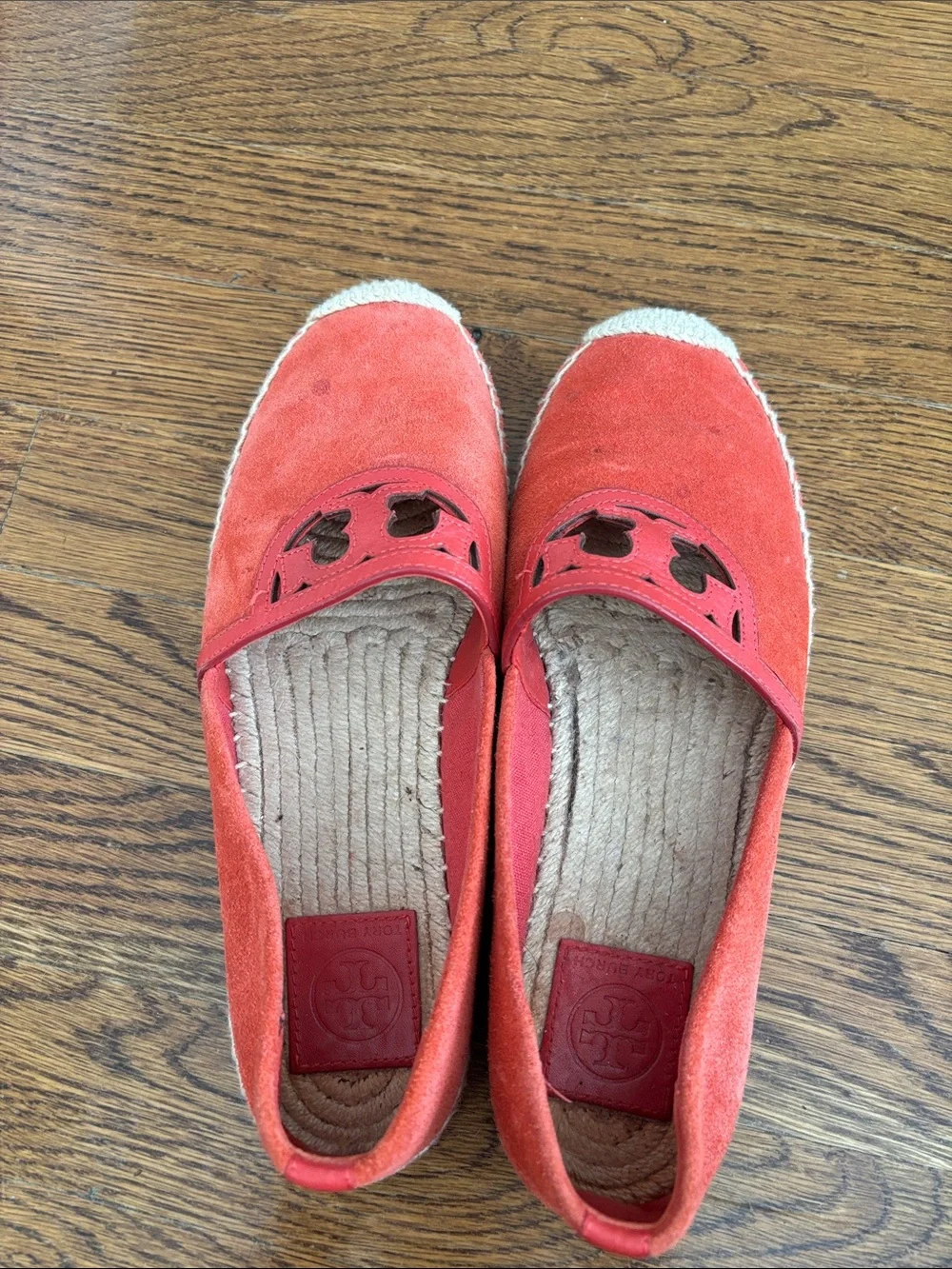 Tory Burch Coral Suede Espadrille Slip-Ons